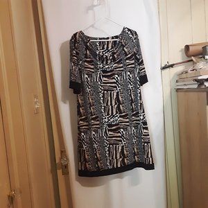 Style & Co Animal Print Dress, Fully Stretch Dress. Size Large